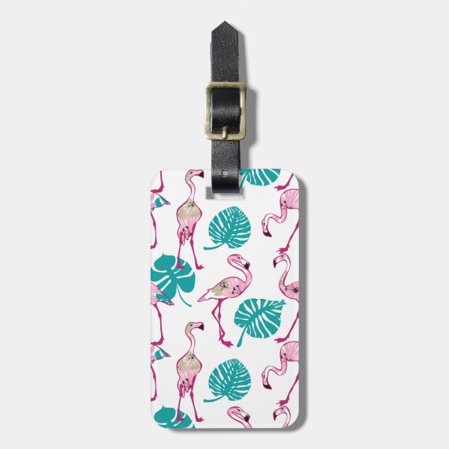 Pink Flamingos Luggage Tag (Front Vertical)