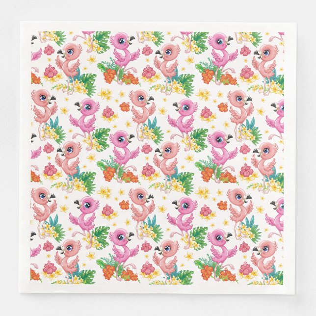 Pink Flamingos  Napkin (Front)