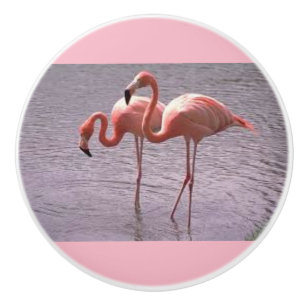 Pink Flamingos on  Ceramic Knobs and Pulls