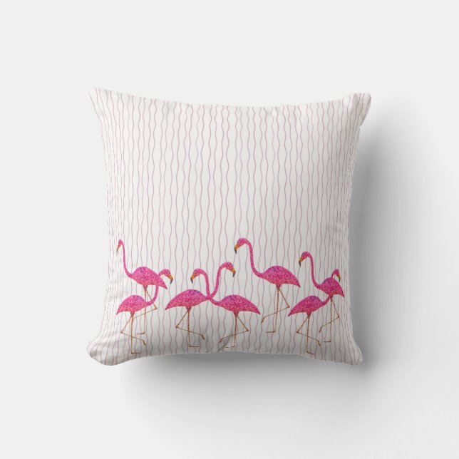 Pink Flamingos Outdoor Pillow (Front)
