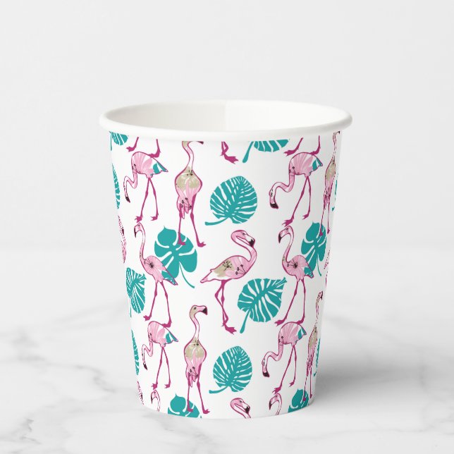 Pink Flamingos Paper Cups (Left)