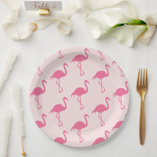 Pink Flamingos Paper Plate