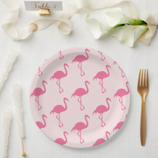 Pink Flamingos Paper Plate
