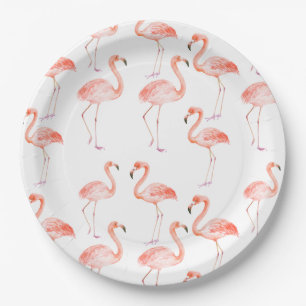 Pink Flamingos Paper Plate