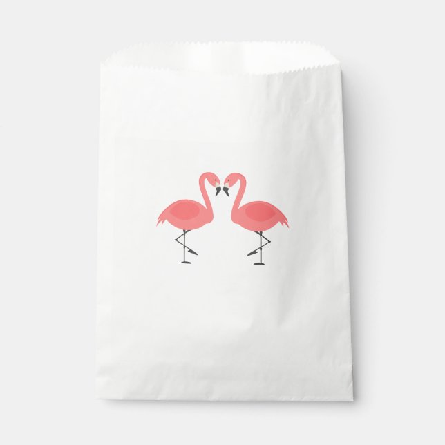 Pink Flamingos Party Wedding Bridal Shower Favour Bag (Front)