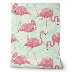 Pink Flamingos Pattern Wallpaper