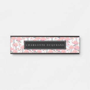Pink Flamingos Personalized Door Sign