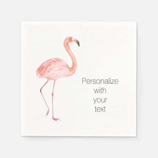 Pink Flamingos Personalized Napkin (Front)