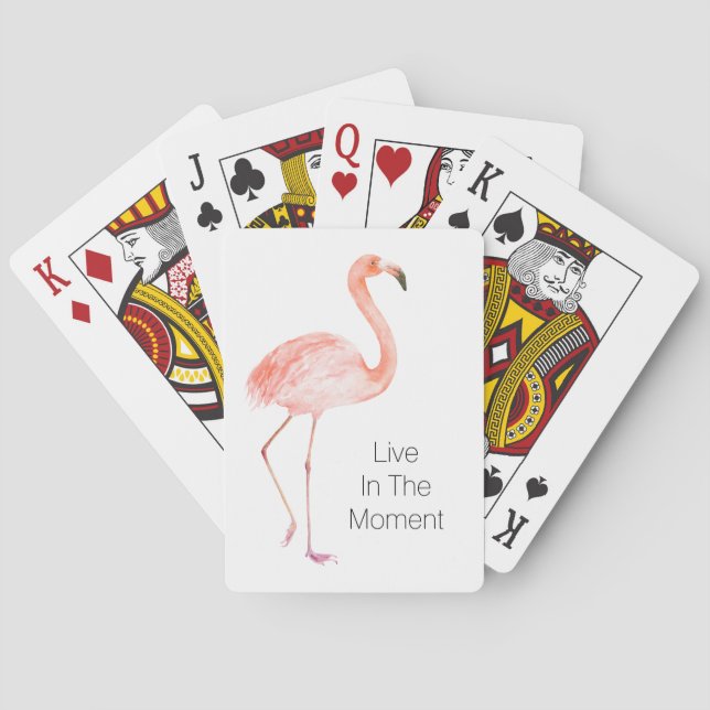 Pink Flamingos Personalized  Playing Cards (Back)