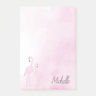 Pink Flamingos Personalized Post-it Notes