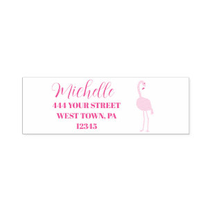 Pink Flamingos Personalized Self-inking Stamp