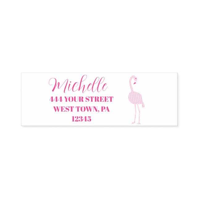 Pink Flamingos Personalized Self-inking Stamp (Design)