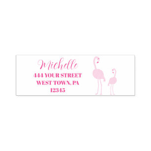 Pink Flamingos Personalized Self-inking Stamp