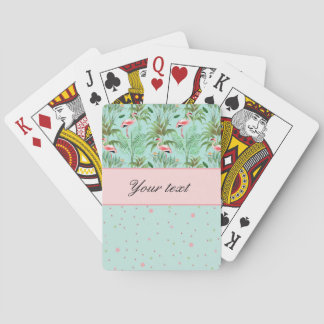 Pink Flamingos Polka Dots Playing Cards