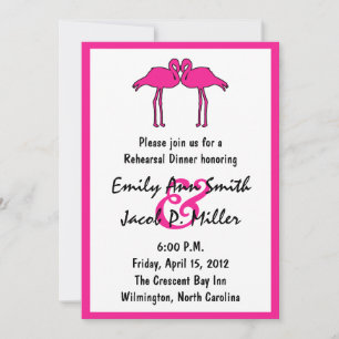 Pink Flamingos Rehearsal Dinner Invitations