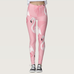 Pink flamingos: seamless vintage illustration. leggings