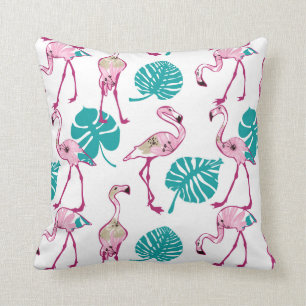 Pink Flamingos Throw Pillow
