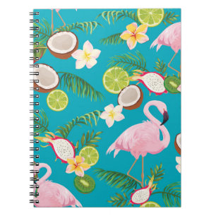 Pink Flamingos: Tropical Seamless Pattern Notebook