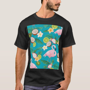 Pink Flamingos: Tropical Seamless Pattern T-Shirt