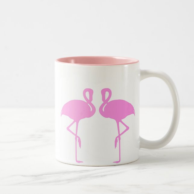 Pink Flamingos Two-Tone Coffee Mug (Right)