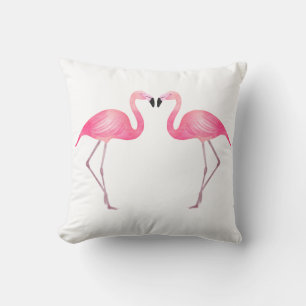 Pink Flamingos Wedding Beach Tropical Summer Throw Pillow