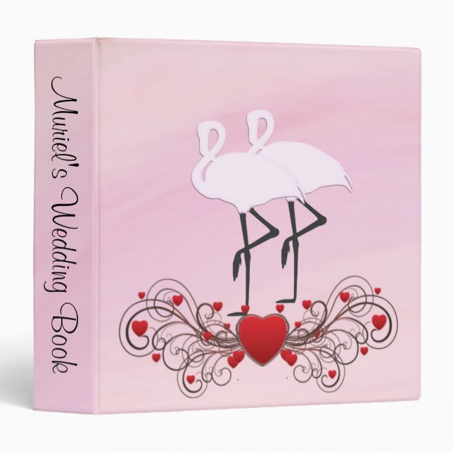 Pink Flamingos Wedding  Binder (Front/Spine)