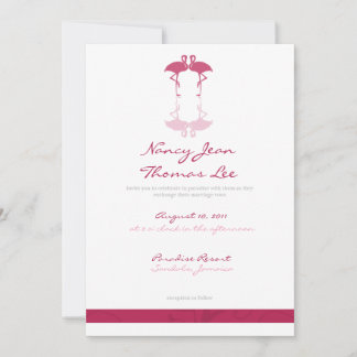 Pink Flamingos Wedding Invitation