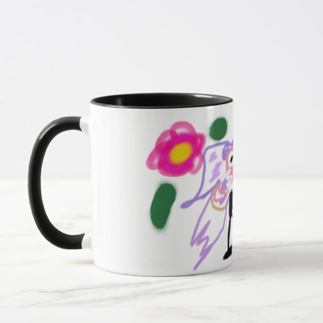 Pink flamingos wedding  mug (Left)