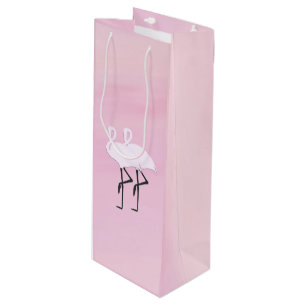 Pink Flamingos Wine Gift Bag