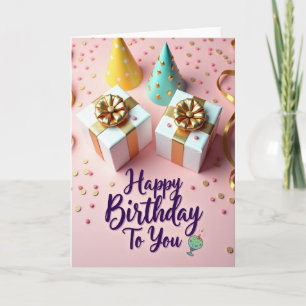 Pink Flat Lay Birthday Card