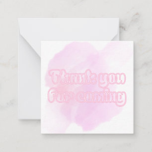 Pink Flat Note Card