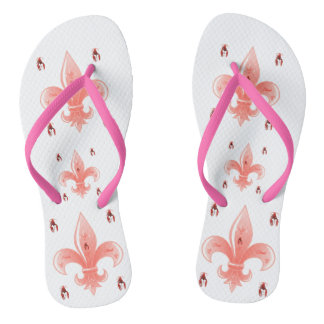Pink Fleur De Lis Flip Flops