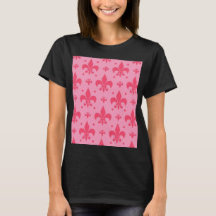 Pink Fleur-de-lis Pattern Design  T-Shirt