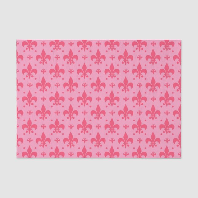 Pink Fleur-de-lis Pattern Design  Tissue Paper (Front)