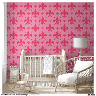 Pink Fleur-de-lis Pattern Design Wallpaper