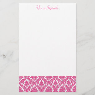 Pink Fleur De Lis Stationery