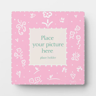 Pink fleur photo plaque