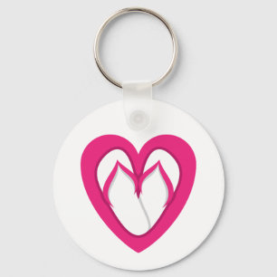 pink flip flop design 2 keychain