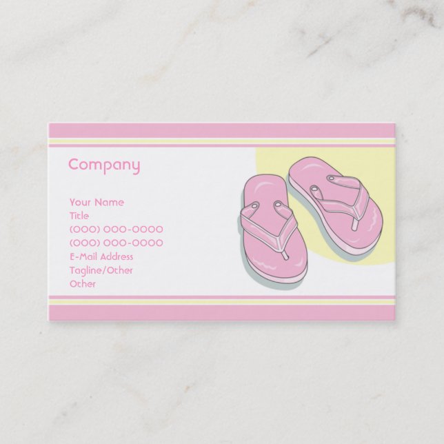 Pink Flip Flops Business Card (Front)