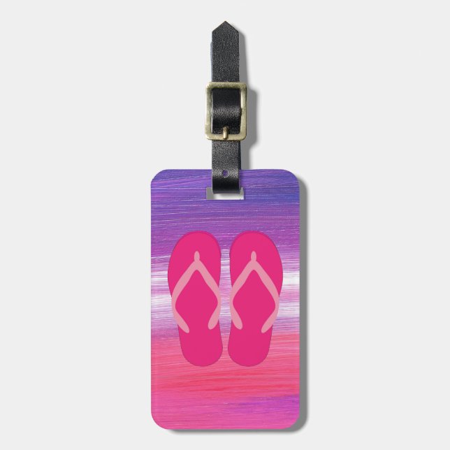 Pink Flip-Flops Luggage Tag (Front Vertical)