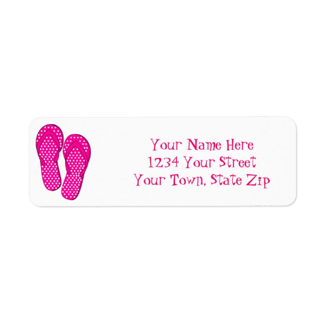 Pink Flip Flops Return Address Labels (Front)