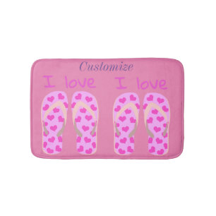 Pink Flip-Flops Thunder_Cove Bath Mat