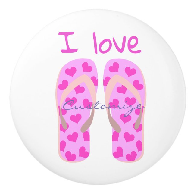 Pink Flip-Flops Thunder_Cove Ceramic Knob (Front)