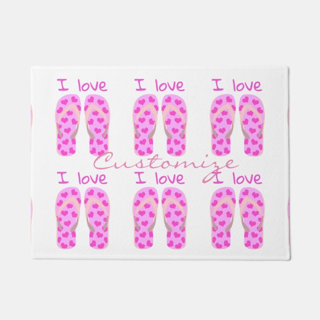Pink Flip-Flops Thunder_Cove Doormat (Front)