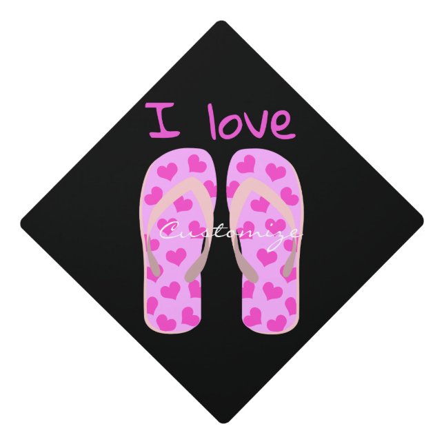 Pink Flip-Flops Thunder_Cove Graduation Cap Topper (Front)
