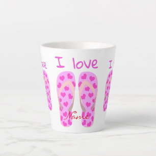 Pink Flip-Flops Thunder_Cove Latte Mug