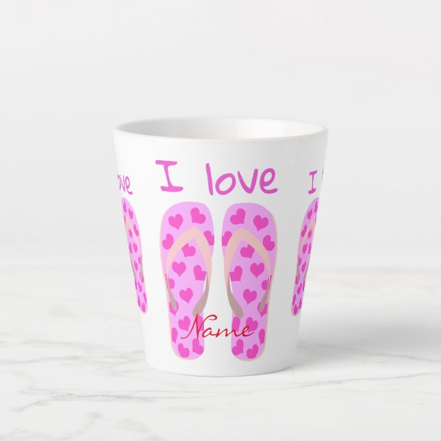 Pink Flip-Flops Thunder_Cove Latte Mug (Front)