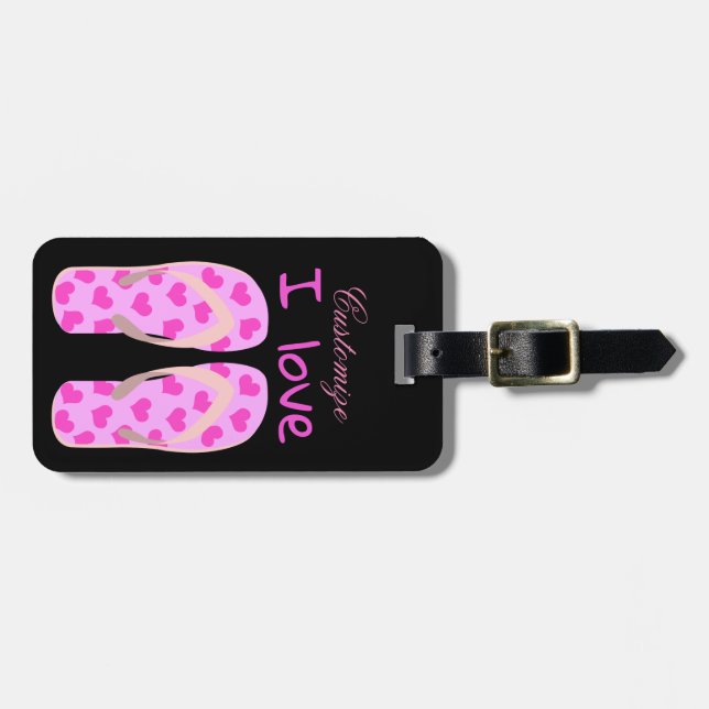 Pink Flip-Flops Thunder_Cove Luggage Tag (Front Horizontal)
