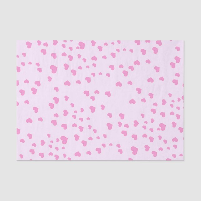 Pink Floating Hearts  Tissue Paper (Front)