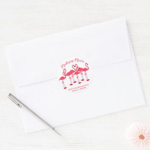 Pink Flock Of Flamingos Themed Envelope Seal